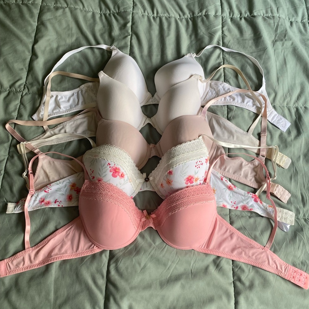 Women's Mixed Pink & White Push-Up Bra Set